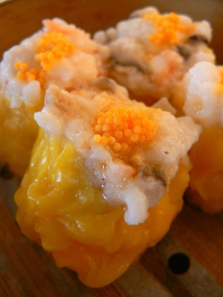 Shrimp and Scallop Shu Mai in a Spicy Mango Sauce